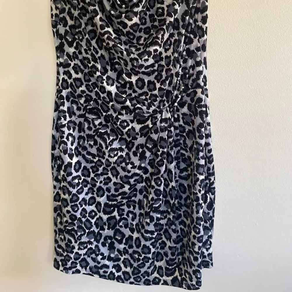 Michael Kors Leopard Dress with Drape Neck - Size L - Picture 2 of 4